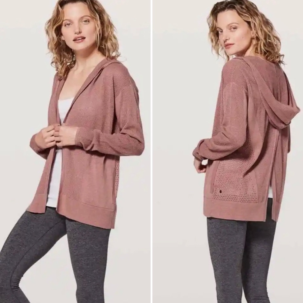 Lululemon Still Movement Wrap new Heathered Quicksand/Hooded Cardigan/Sweater 2